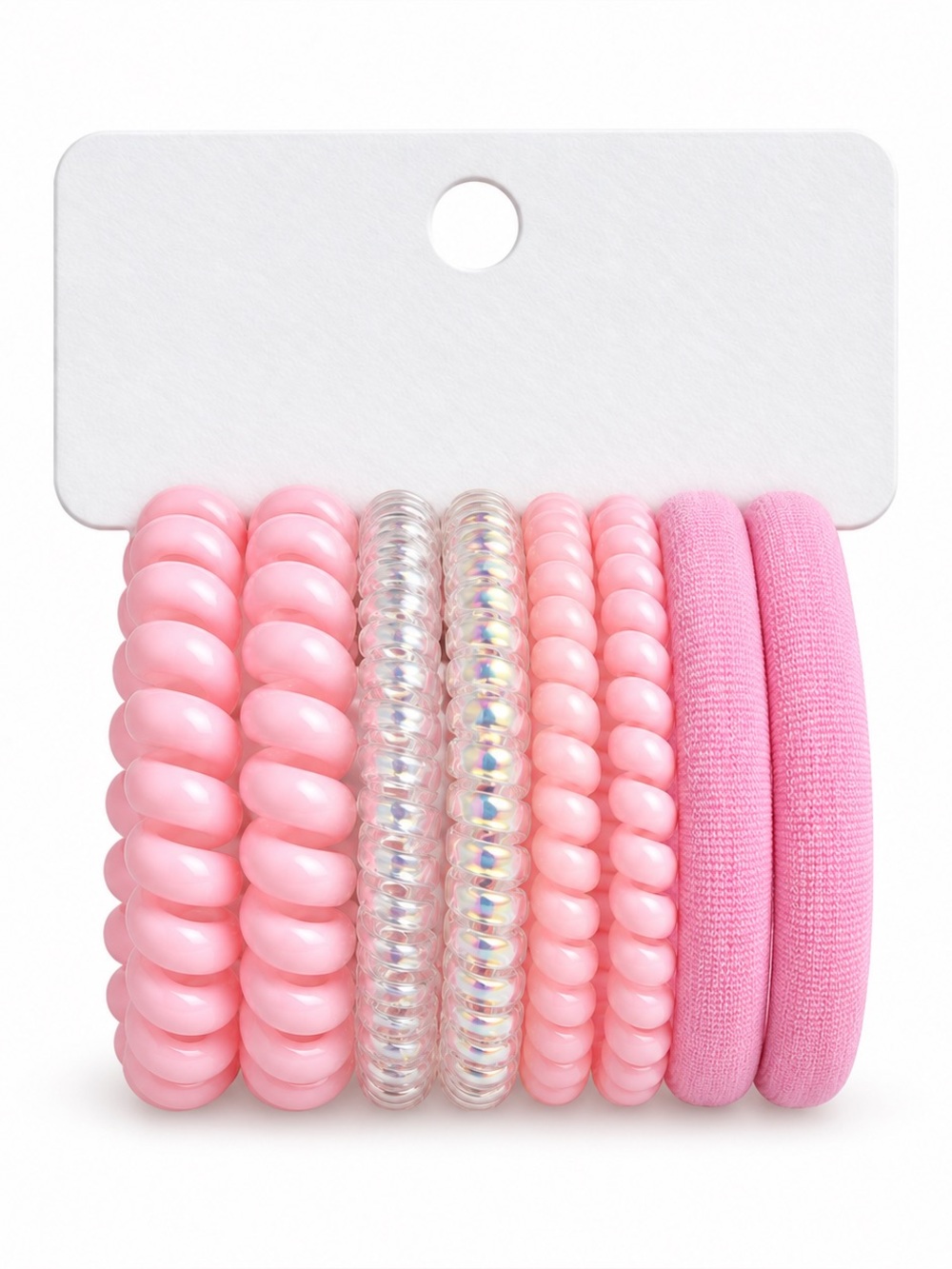 Light Pink Elastic & Iridescent Teletie Tele-tie Dent & Wrinkle Free Hair Ties